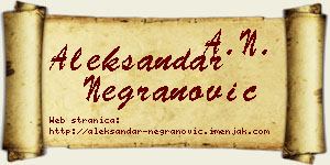 Aleksandar Negranović vizit kartica